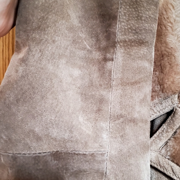 Vintage Jack Fraser Shearling Suede Leather Coat 42 M 70s - Picture 6 of 10